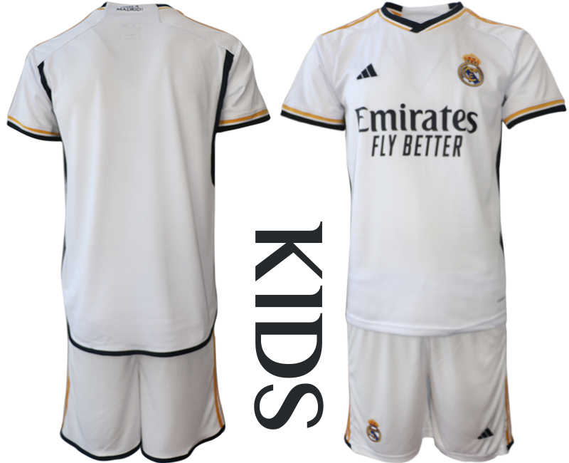 Youth 2023-2024 Club Real Madrid home soccer jersey->real madrid jersey->Soccer Club Jersey